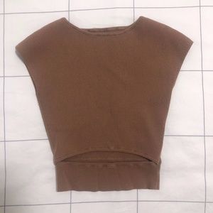 Wilfred toffee slit-front ribbed top